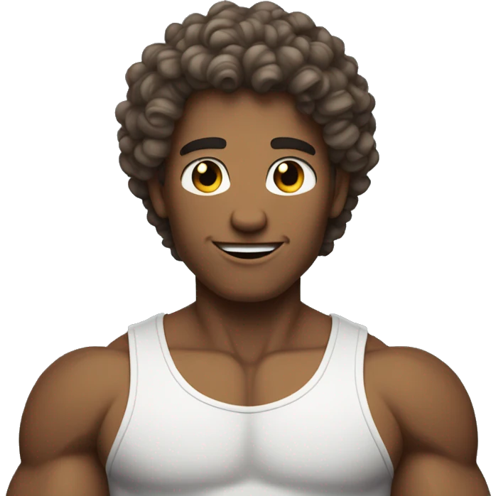 curly hair show biceps fair skin emoji