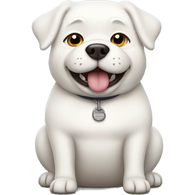chubby white dog with a belly emoji