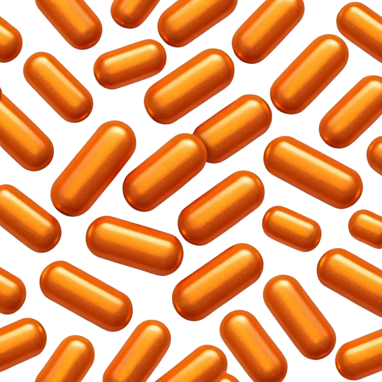 Orange glitter pills emoji