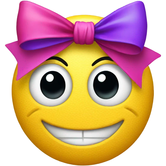 Smile face with a bow emoji