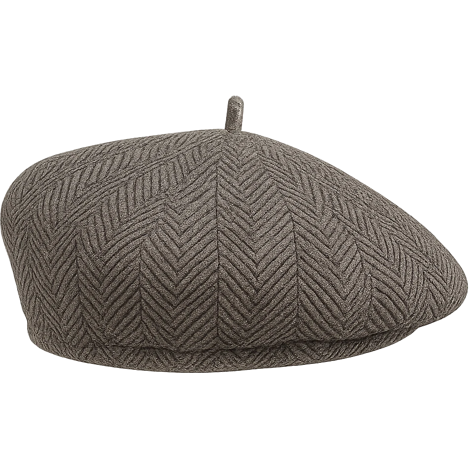 a simple herringbone beret, clear pattern, minimalistic, no background emoji