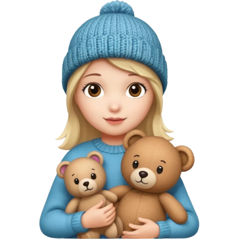 hat girl with bear  emoji