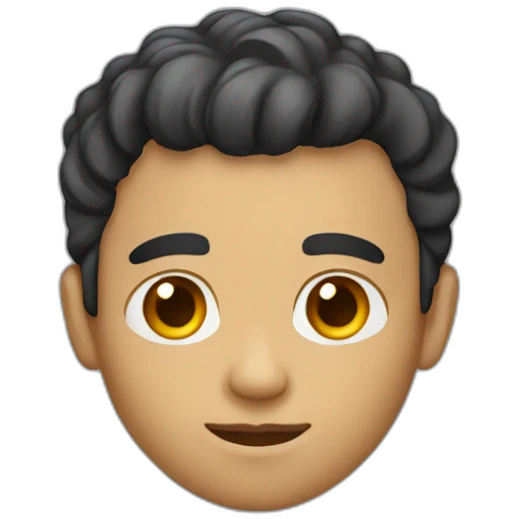 light skin man with a wide,short forehead emoji