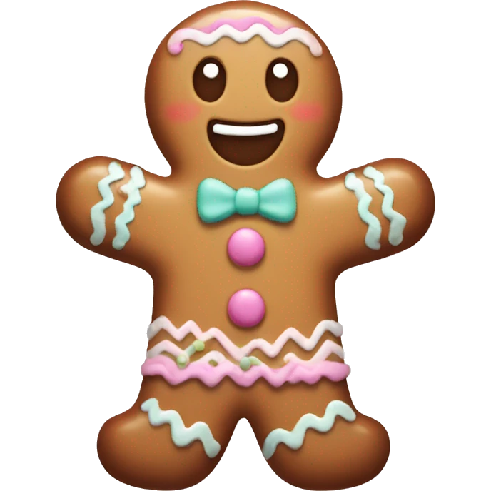 Pastel gingerbread man emoji