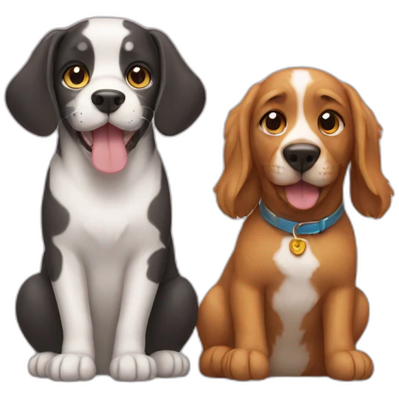 Cat and dog emoji