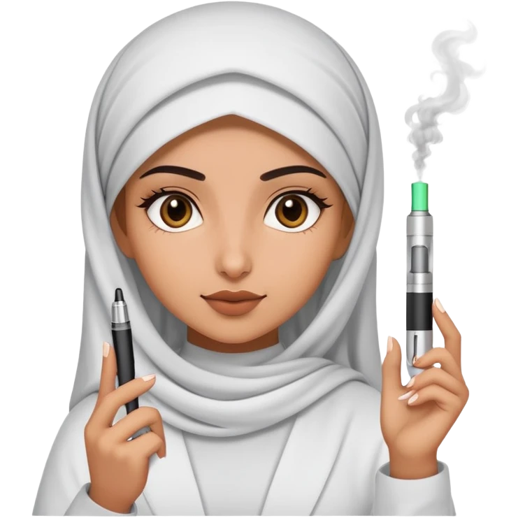 Arab girl holding vape pen  emoji