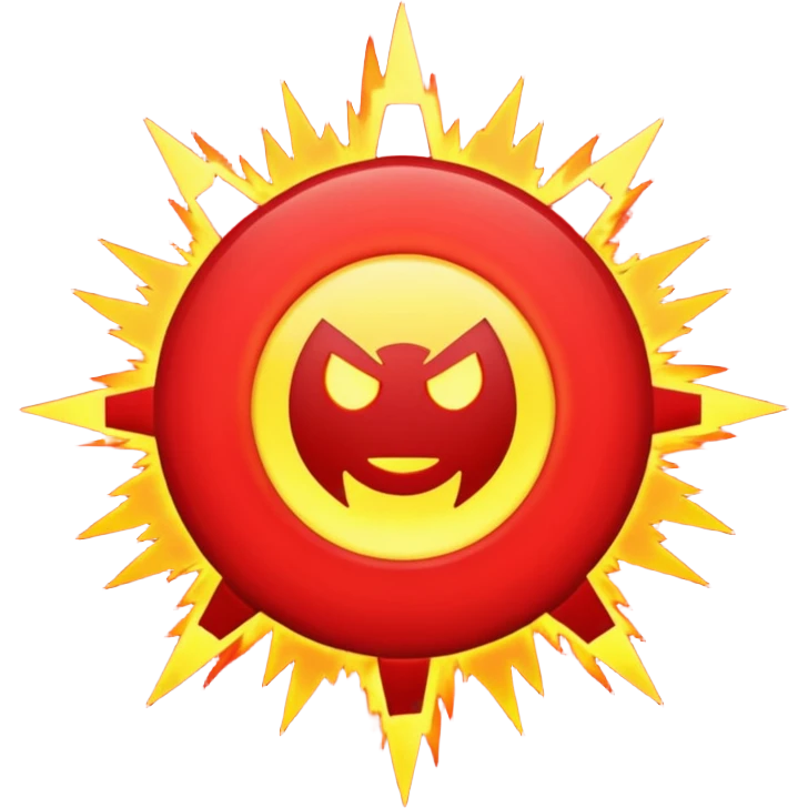 Text Attack in RED - energy around emoji