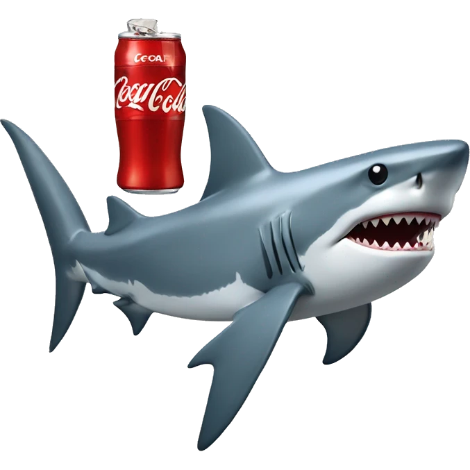 Shark with a Coca Cola emoji