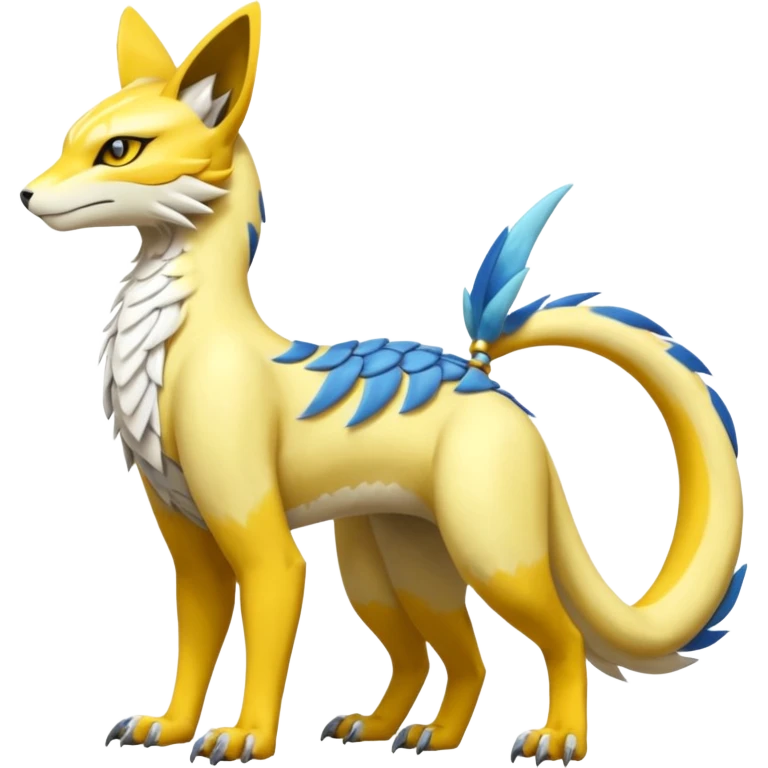 Latias-Vernid-Lombax-Renamon-Zeraora-Bastet-Fakémon-hybrid-fusion-creature, full body emoji