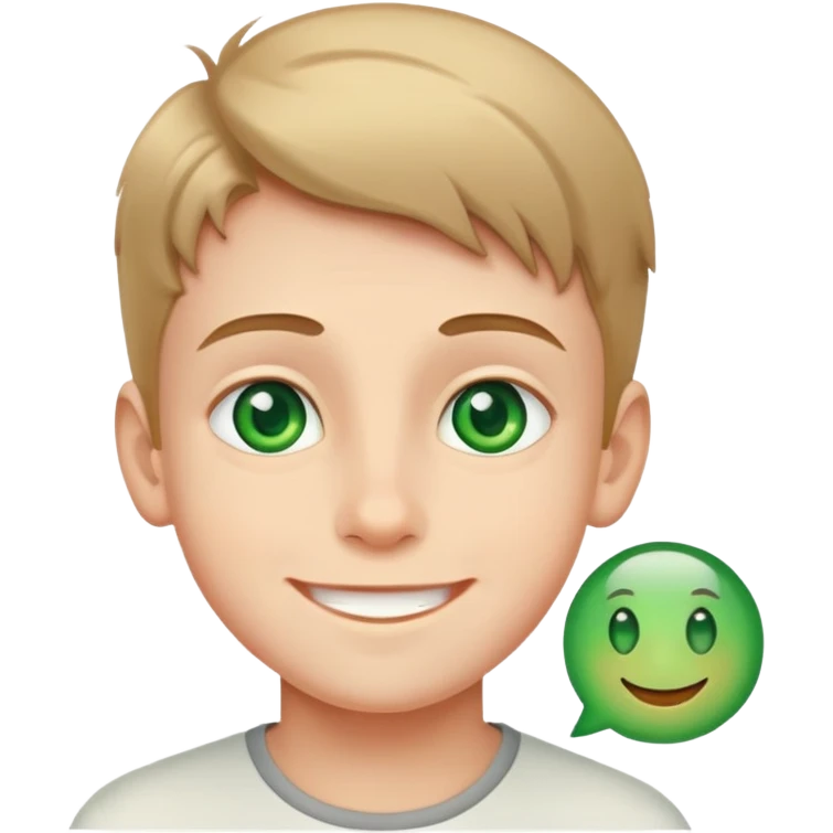 smiling boy with green eyes emoji