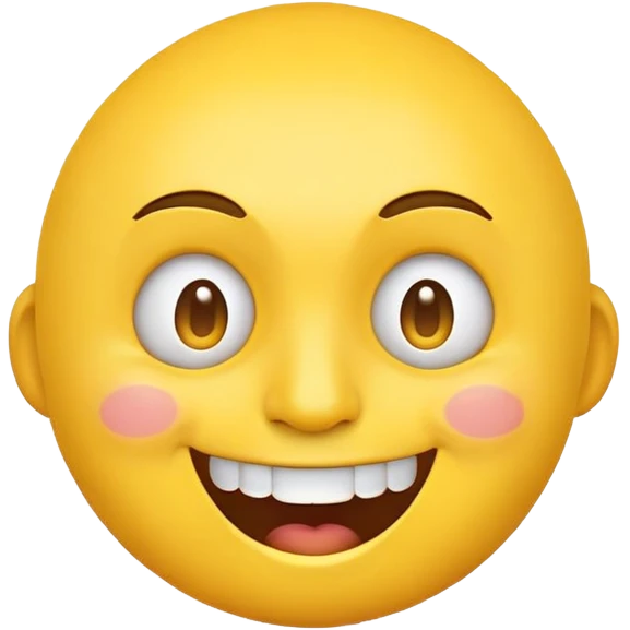 yellow face emoji with raised eyebrows and two teeth showing emoji