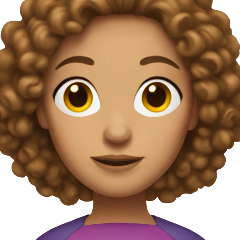 Superwoman mom with curly brown hair  emoji