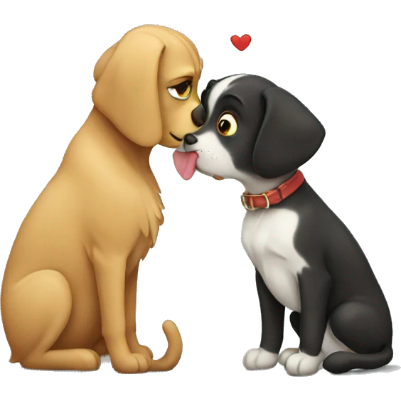 cat and dog kiss emoji
