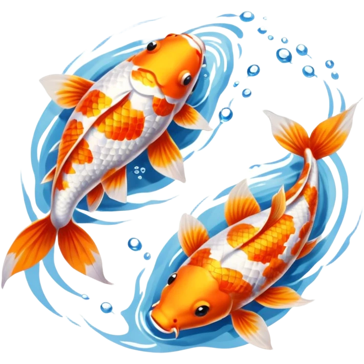 two koi fish circling emoji