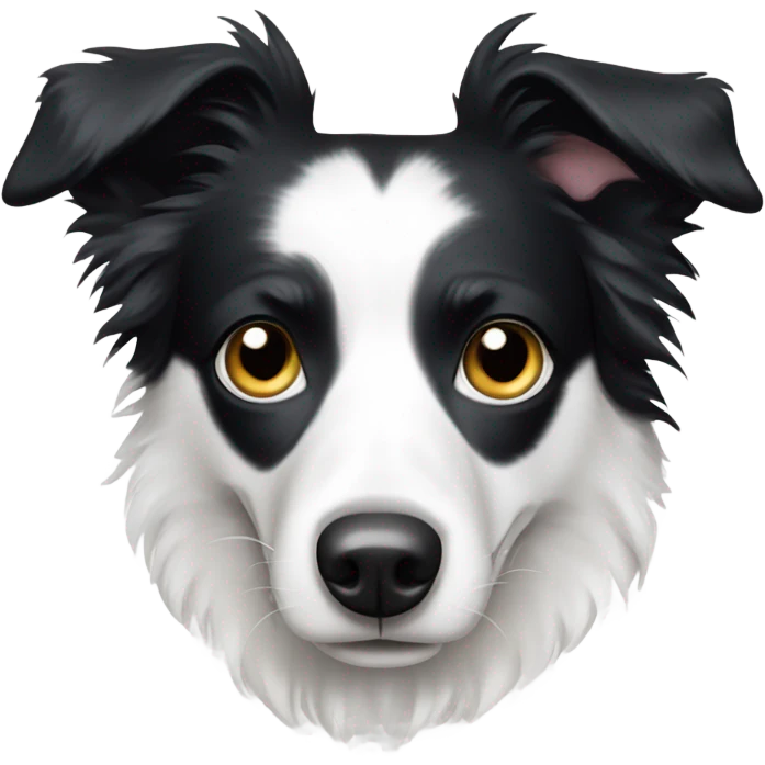 Border collie white with black spot over one eye emoji