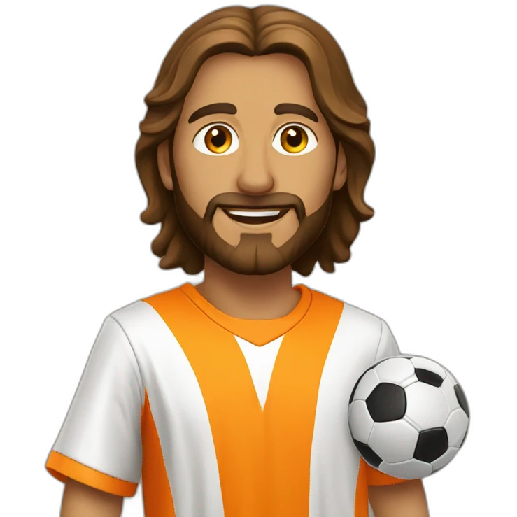 Jésus Christ play soccer orange emoji