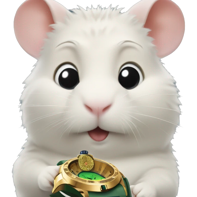 hamster looking at rolex emoji