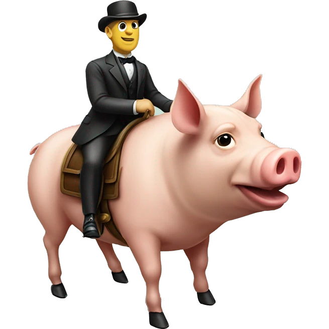 woodrow wilson riding a pig emoji
