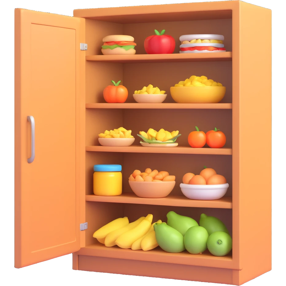 a cupboard full of food emoji