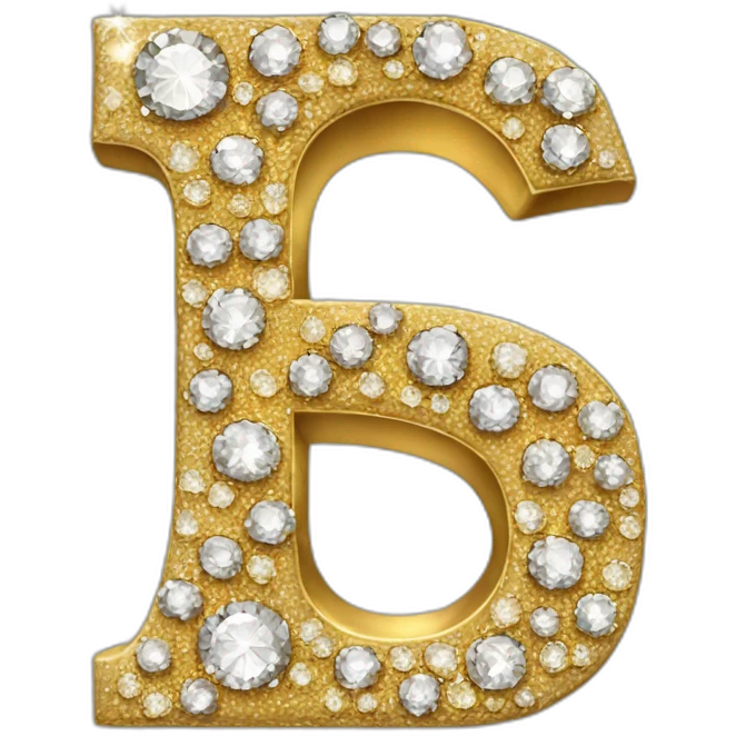 Gold and diamonds letter G emoji