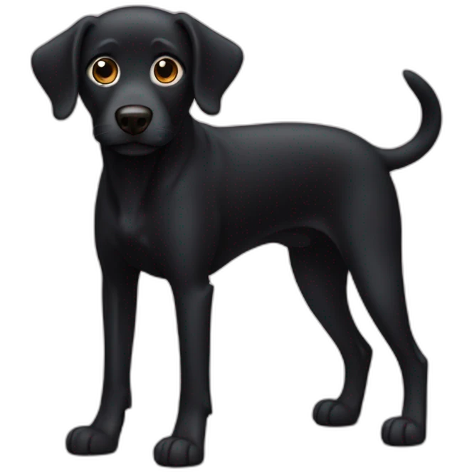 Black dog with three legs emoji