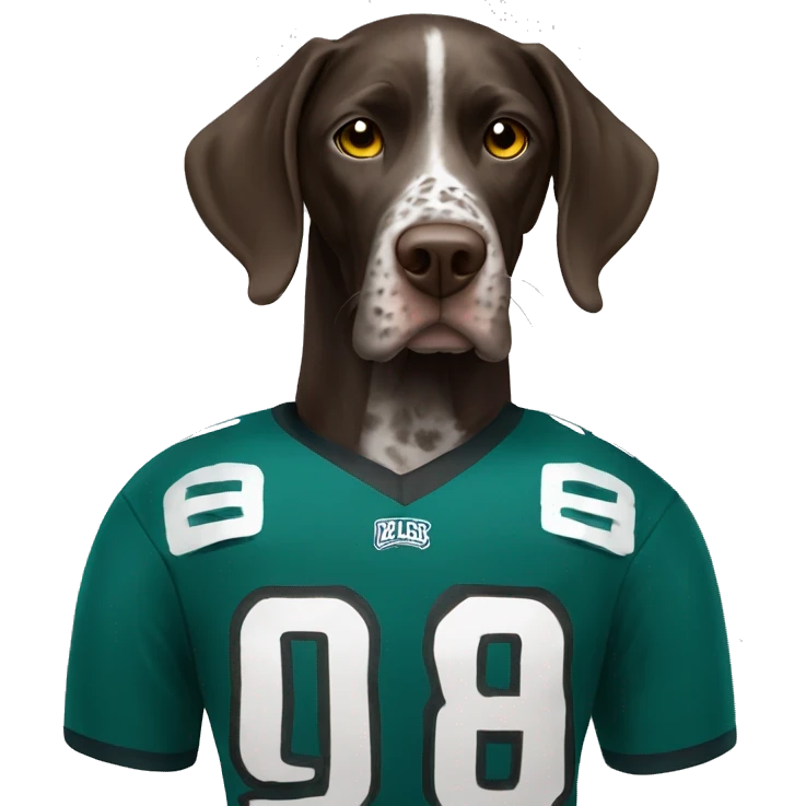 German short haired pointer in eagles jersey  emoji