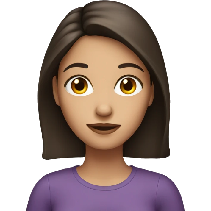 brunette girl with iphone emoji