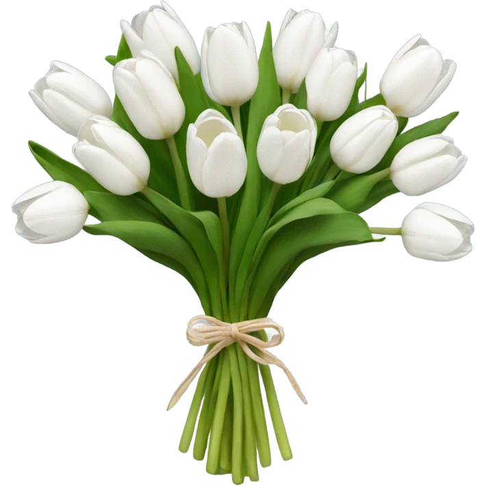 white tulip bouquet  emoji