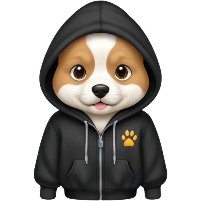 Dog wearing a hoddie  emoji