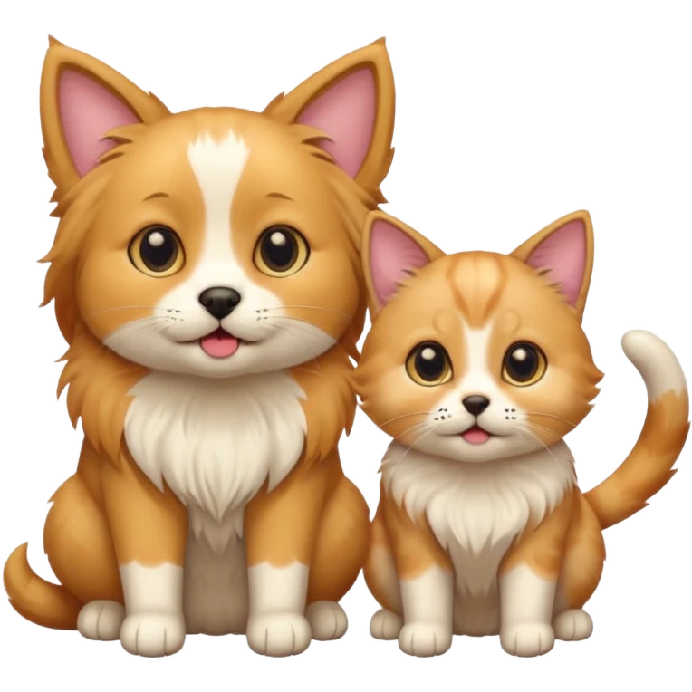 Köpekin yaninda kedi emoji