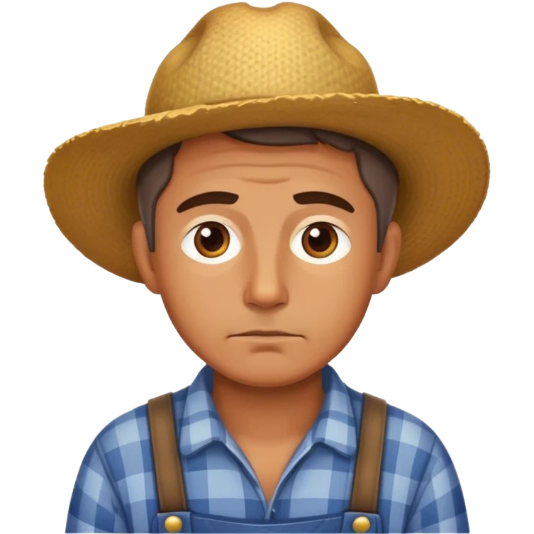 Un agriculteur pensif emoji