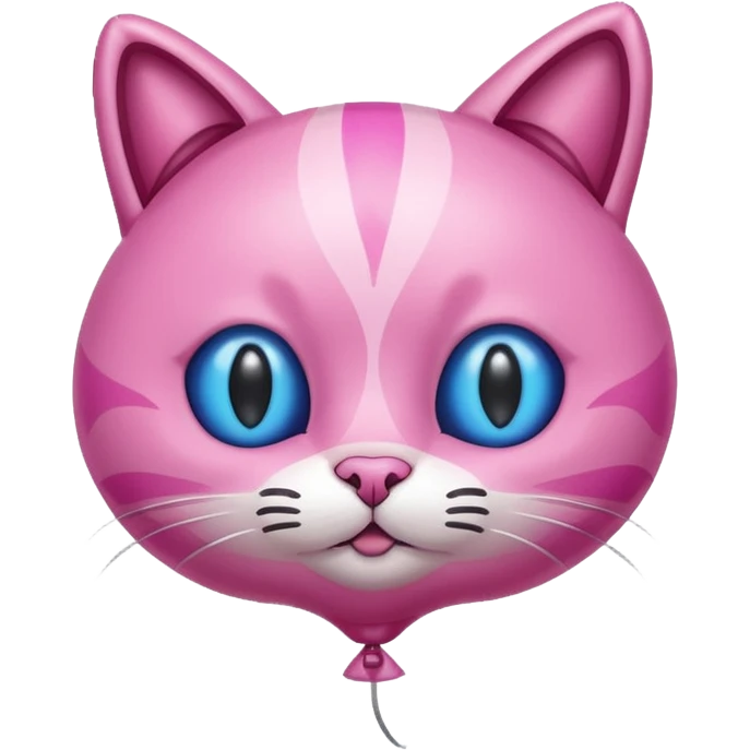 Make a pink cat with a balloon head, no the head is a balloon with the details of the cat head on the balloon head emoji