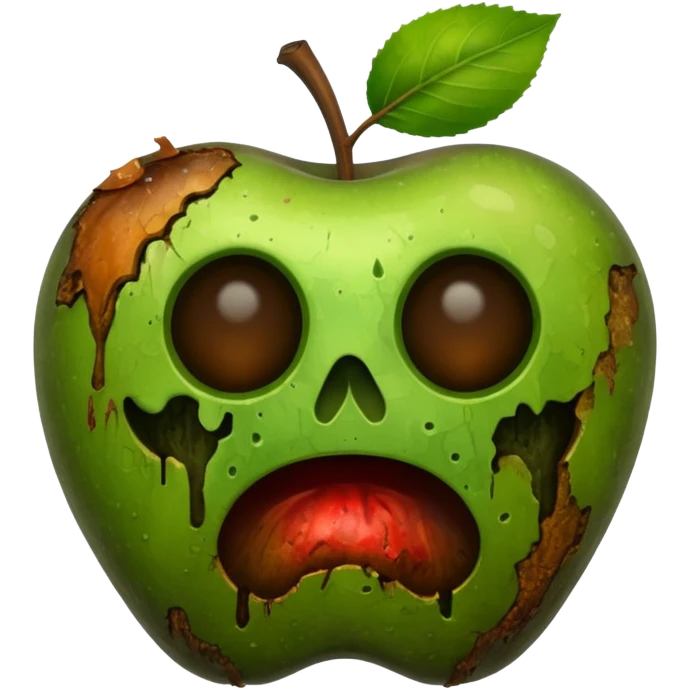 moldy apple without eyes and face emoji