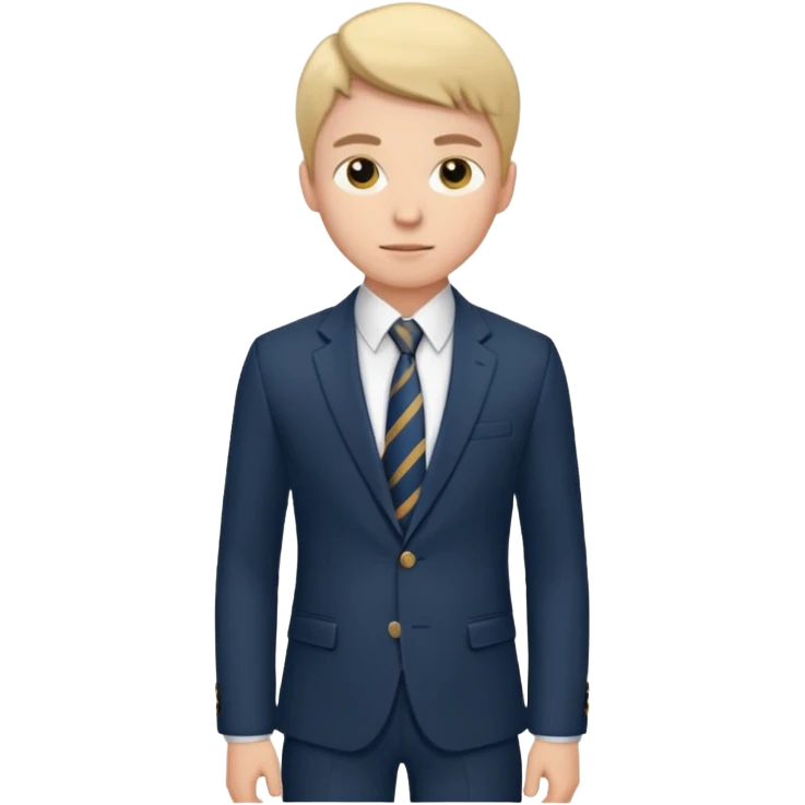Young man, tailored trousers, a crisp button-down shirt, a blazer, and tie

 emoji