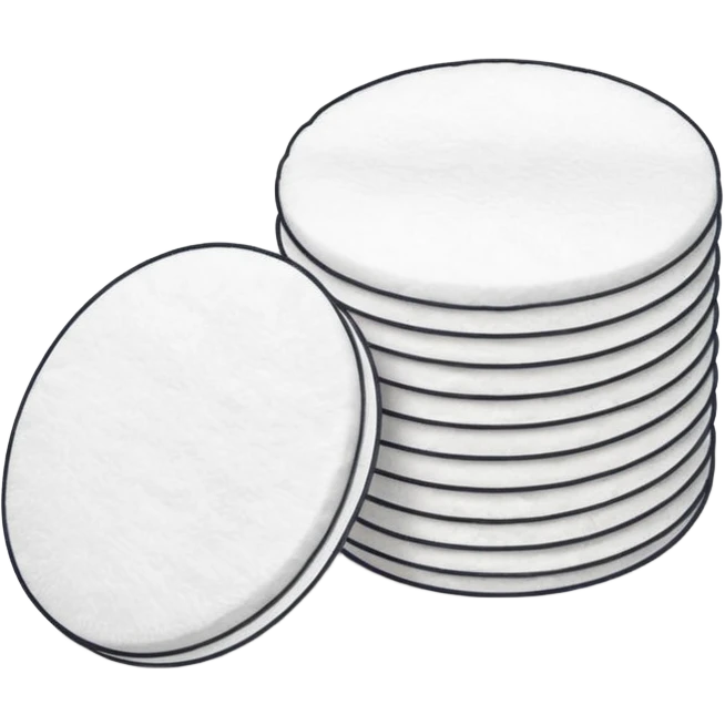 A long pile of 50 round flat thin cotton pads emoji