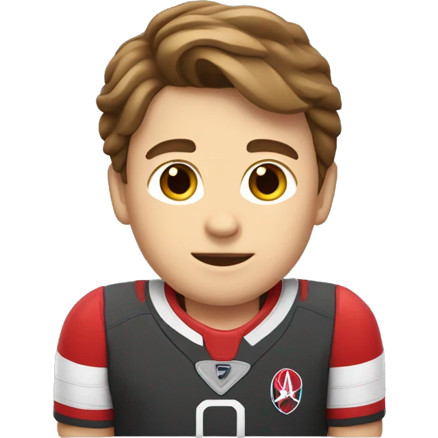 Brown haired white boy in Rockets shirt emoji