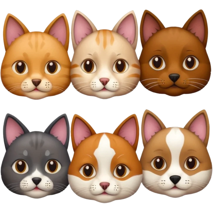 cat and four dogs behind her emoji