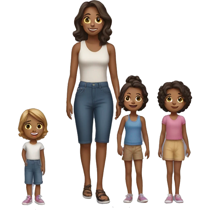  American woman and 1 daughter and 3 boys  emoji