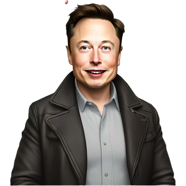 elon musk avec des cœurs autour de lui emoji