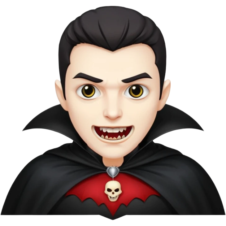 Vampire – Pale figure with fangs and cape emoji