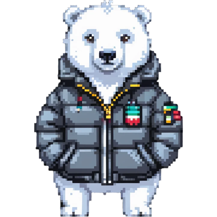 polar bear wearing a puffer jacket emoji