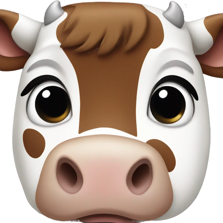 brown and white cow face emoji