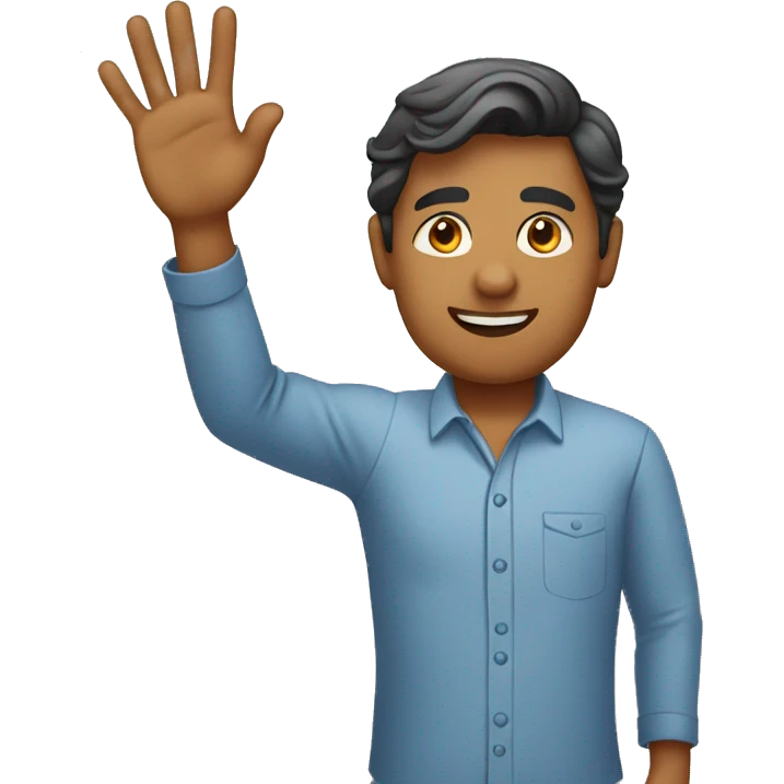 Sri Lankan Man waving his hand emoji