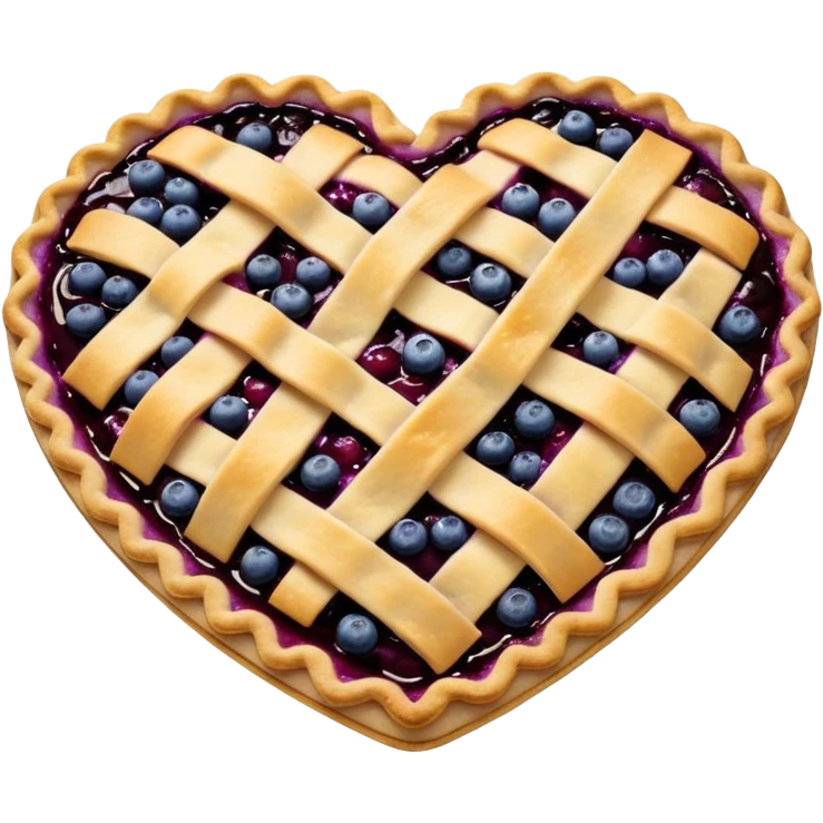 realistic bluebery pie heart shape emoji