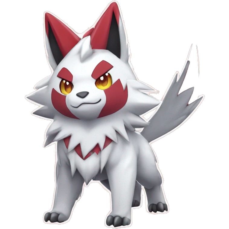 Anthro Cool Edgy Cute Chibi Shiny Zangoose-Zoroark-Fakemon-Pokémon Full Body Detailed High Quality emoji