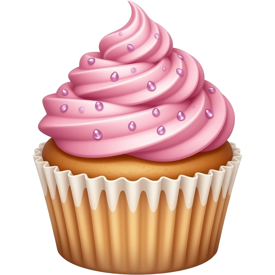 Cupcake with pink icing emoji