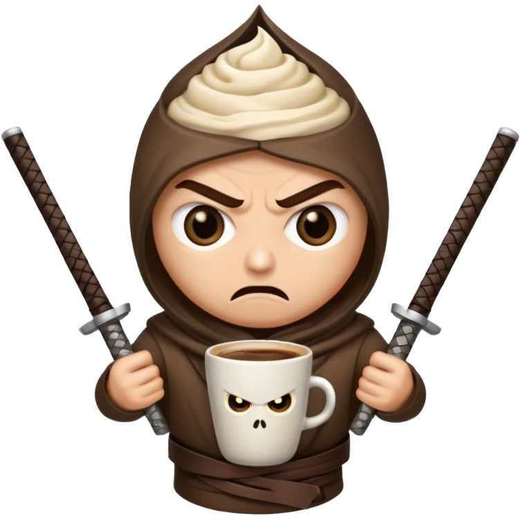 Capuchino ASSASINO (Cafe De Starkucks Con 2 Catanas De Zoro Y 2 Ojos Enojado) emoji