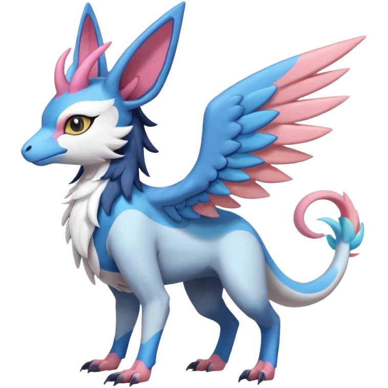 Chimera-Latios-Nargacuga-Sylveon-Silvally-Gryphon-fusion-hybrid-animal-creature  with long ears  emoji