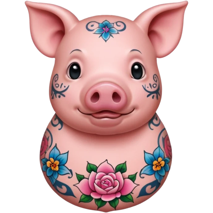 Pig with tattoos emoji