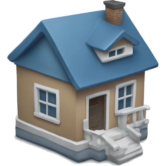 A slate blue #6A5ACD single heart with house, words "One Click Home" in an energetic way emoji